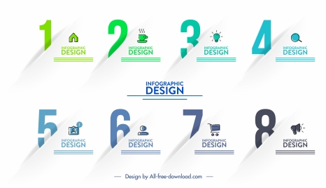 infographic template elegant sequence figures modern 3d design