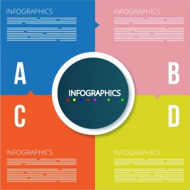 infographic template flat colorful ornament alphabet option layout