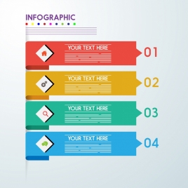infographic template horizontal colorful arrows style