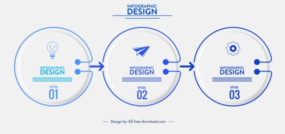 infographic template technology theme modern circles design