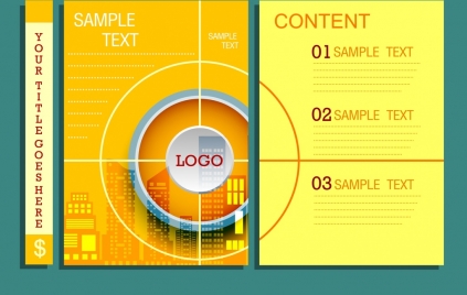 infographic template yellow background round target decoration