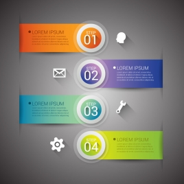 infographic vector design with circles and horizontal banners