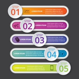 infographic vector design with horizontal tab and circles