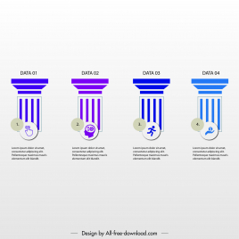 infographics design elements vertical column shapes sketch