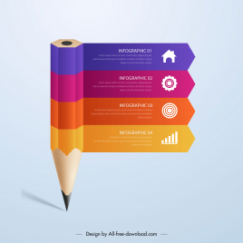 infographics pencil template 3d design