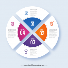 infographics pie chart template divided circle shape