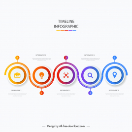 infographics template circle curves connection sketch
