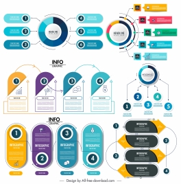 inforgraphic templates colorful modern shapes