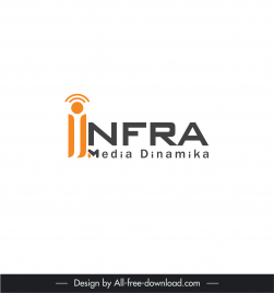infra media dinamika logo template flat modern stylized texts design