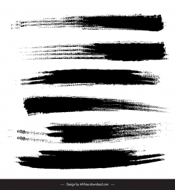 ink brush collection abstract black white grungy