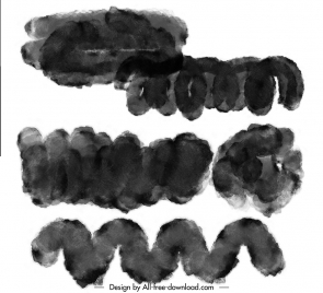 ink shapes brushes template abstract curves shapes outline