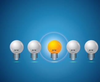 innovation concept design lighted bulbs decoration