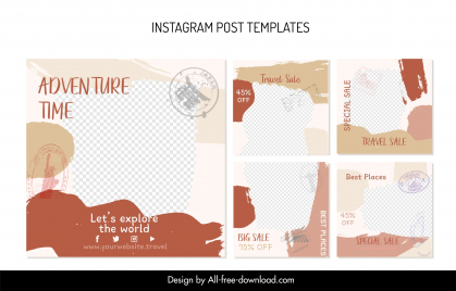 instagram post template flat classic checkered
