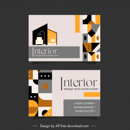 interior architect business card templates abstract geometry