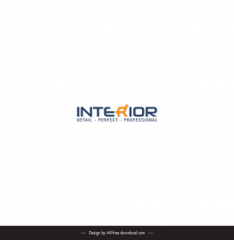 interior logo template  stylized text chair design