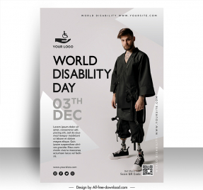 international day of disabled persons poster template disabled man sketch modern realistic design