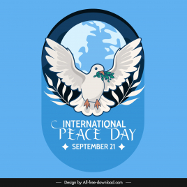 international peace day poster template elegant classic handdrawn