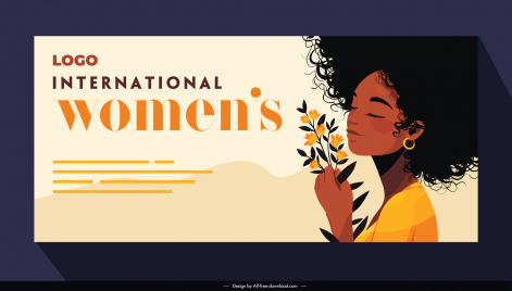 international womens day poster template girl flower classic design