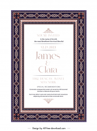 islamic wedding contract cover template elegant contrast symmetry