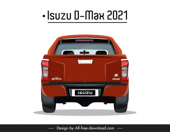 isuzu d max 2021 car model icon modern symmetric back view design