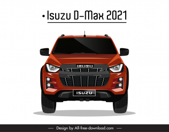 isuzu d max 2021 car model icon modern symmetric front view design