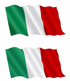 Italian Flag Flying in the Wind