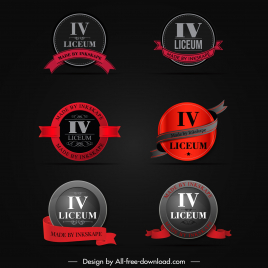 iv liceum logo templates collection elegant dark ribbon circle
