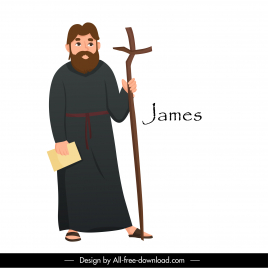 james christian apostle icon cartoon character design