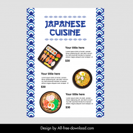 japanese restaurant menu template elegant classical