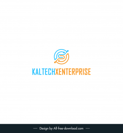 kaltechxenterprise deals with computer repair website management and cyber services logotype symmetric circle arrows layout sketch