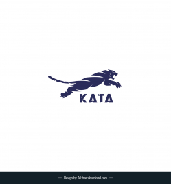 kata logo combined with a lunging tiger attacking gesture dynamic silhouette sketch