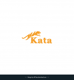 kata logo combined with a lunging tiger template dynamic silhouette design