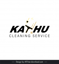 kathu cleaning service logotype flat stylized texts tool outline