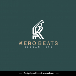 kero beats logotype flat classic stylized text bird outline