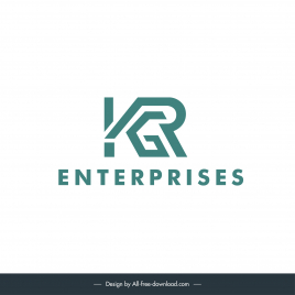 kgr enterprises logo template flat elegant geometry design