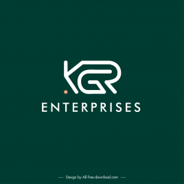 kgr enterprises logotype elegant flat stylized texts design