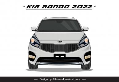 kia rondo 2022 car model advertising template modern symmetric front view outline