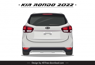 kia rondo 2022 car model icon modern symmetric back view design