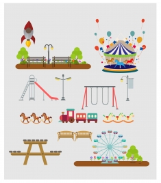 kids playground areas vector illustration