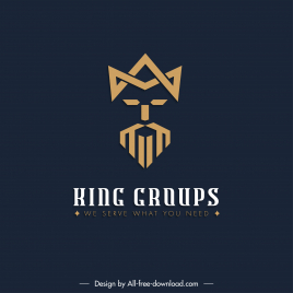 king groups logo template flat geometric symmetry design
