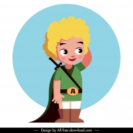 knight kid icon medieval costume cute cartoon character