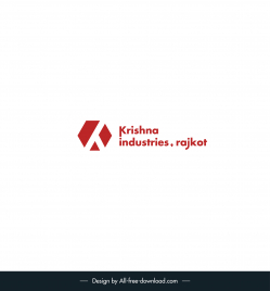 krishna industries rajkot logo template flat geometric stylized text design