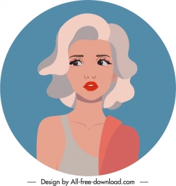 lady portrait avatar template cartoon character sketch
