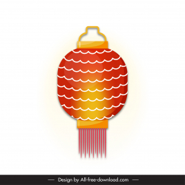 lantern decoration icon vertical rounded shape flat sketch