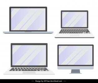 laptop icons modern elegant design