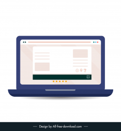 laptop screen icon flat sketch