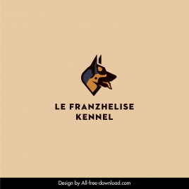 le franzhelise kennel logo template flat dog head texts sketch