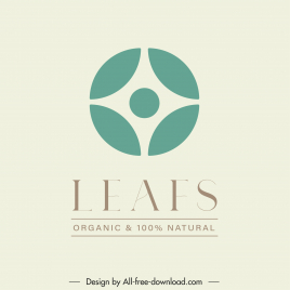 leaf organic store logo template flat classic geometry