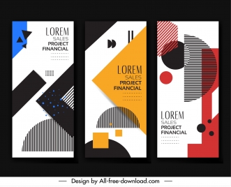 leaflet templates modern geometric decor colorful flat design