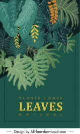 leaves background green classic handdrawn design